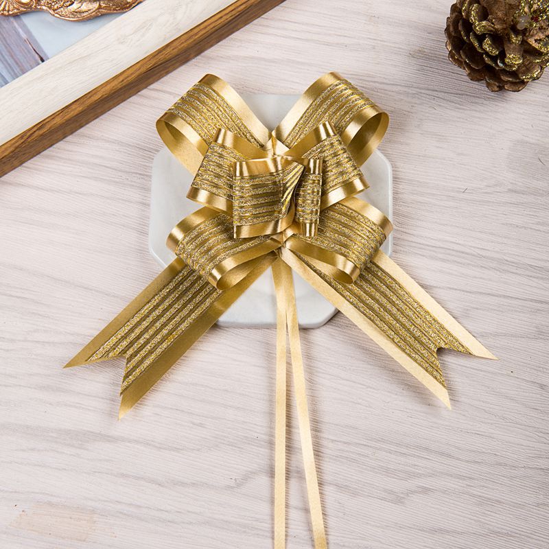 El Comercio exterior caliente-venta regalo flor embalaje material 30 medio doble capa brillo arco mano-Tirado flor cinta flor dibujo