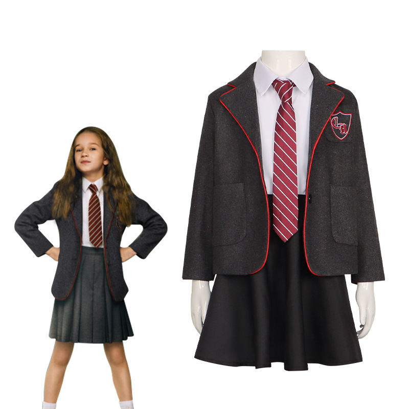 Matilda cos uniform gray school uniform adult children code cosplay uniform European and American Halloween movie uniform