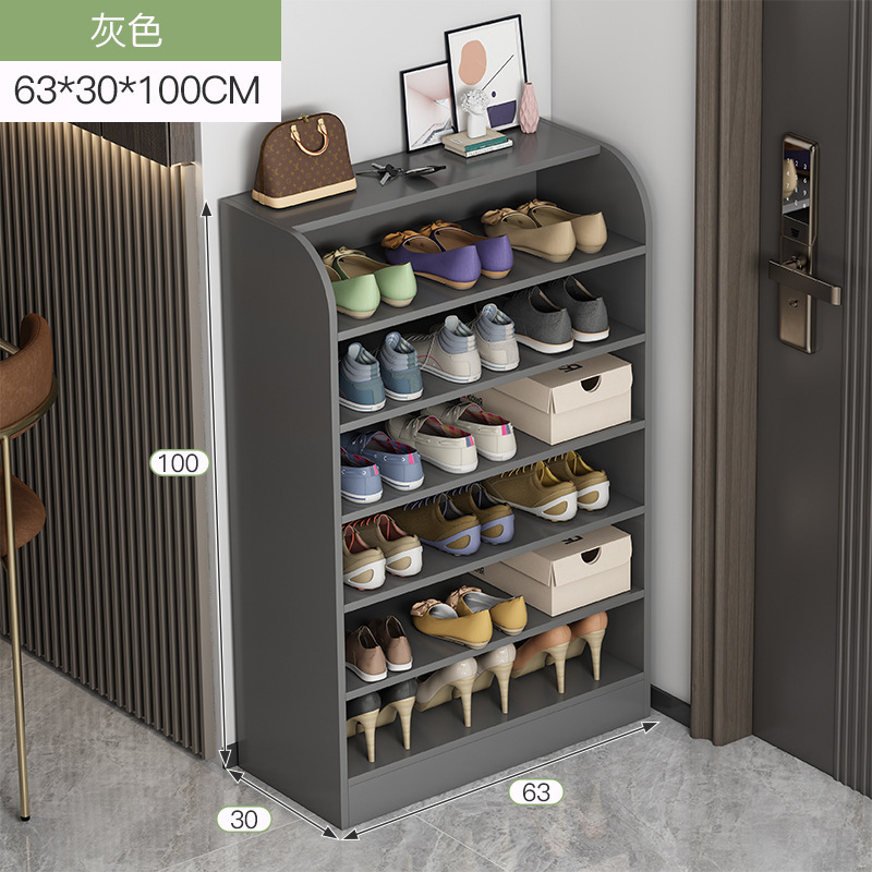 Estante de zapatos simple multicapa ultra delgado económico doméstico interior hermoso gabinete de zapatos de almacenamiento de puerta de inserción inclinada para ahorrar espacio
