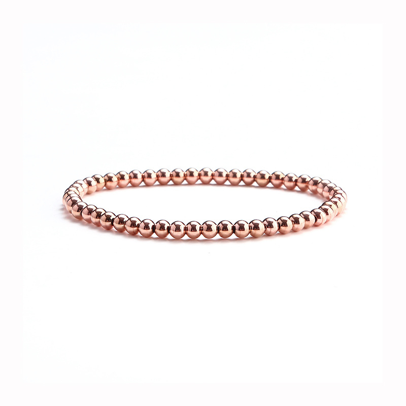 15g Weight Rose Gold Plated Plating Material Bracelets Classification 304 Stainless Steel Chain Material 1 Piece Quantity Holiday, Daily Occasion 304 Stainless Steel Material Solid Color Pattern Women's Gender Beaded Design Casual, Simple Style Style Casual Simple Style Solid Color 304 Stainless Steel Rose Gold Plated Bracelets In Bulk 17