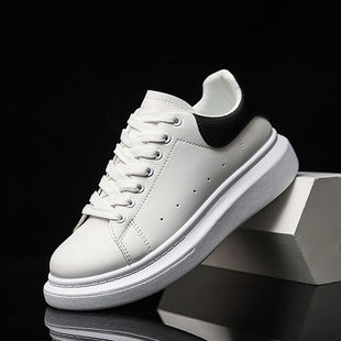White Shoes for Women Thick-Soled Spring & Fall 2025 New Height-Increasing Dad Shoes Internet Celebrity Trbottomy Ins Trbottomy Casual Sports Shoes