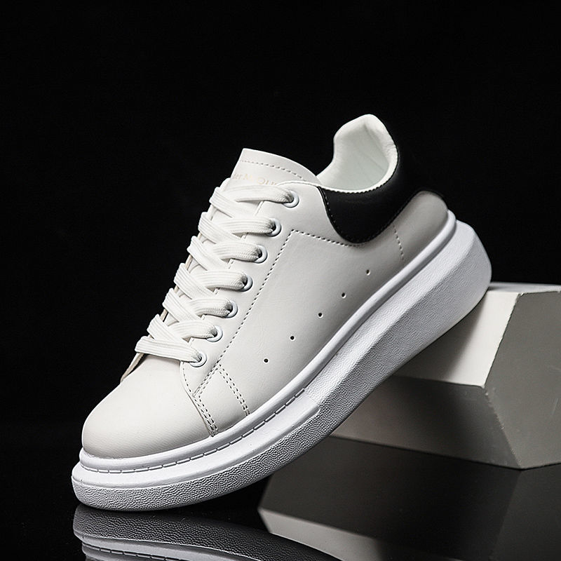 Zapatillas Blancas para Mujer con Suela Gruesa, Estilo Nuevo Primavera-Otoño 2025, Zapatos Deportivos Casuales que Aumentan la Estatura, Estilo Moderno de Influencers.