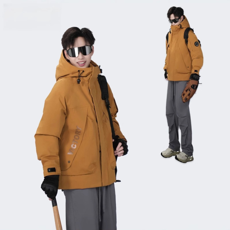 Keep warm travel waterproof windproof velvet down jacket for men and…