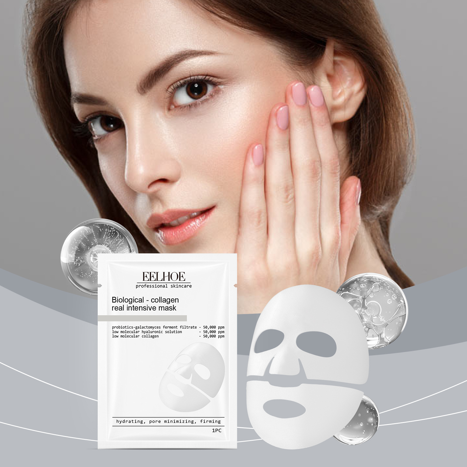 Eelhoe Deeply Hydrating Collagen Mask, Nourishes and Moisturizes Facial Skin, Hydrates and Brings a Radiant Glow to the Skin