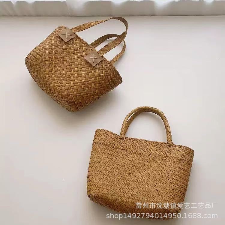 Bolsa de paja de verano bolsa de playa bolsa de conchas bolsa desnuda bolsa de tejido bolsa de niños mini bolsa de cambio bolsa de cinturón bolsa de llaves bolsa de paja image 2