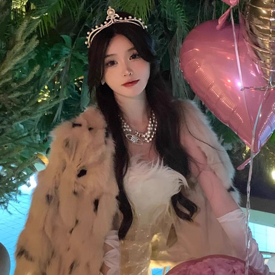 Princess Crown Dress Accessories Crown Happy Birthday Adult Headwear Pearl Necklace Goddess Eighteen-year-old Headband