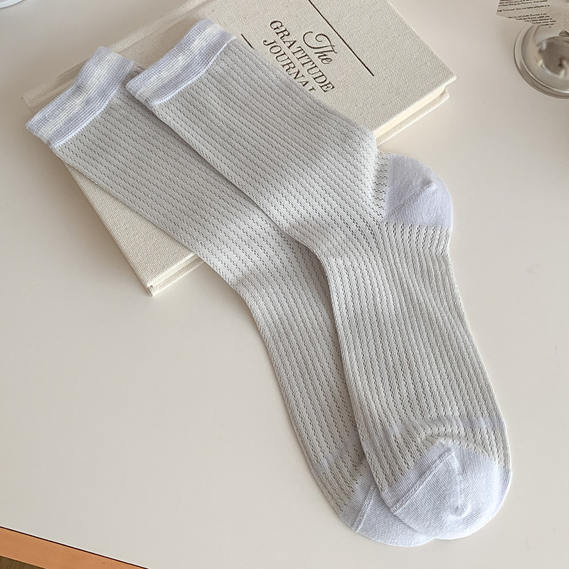 2025 primavera y verano nuevos productos japoneses verdes delgados calcetines de algodón transpirables anti-deslizante sudor calcetines de mujer frescas pila calcetines