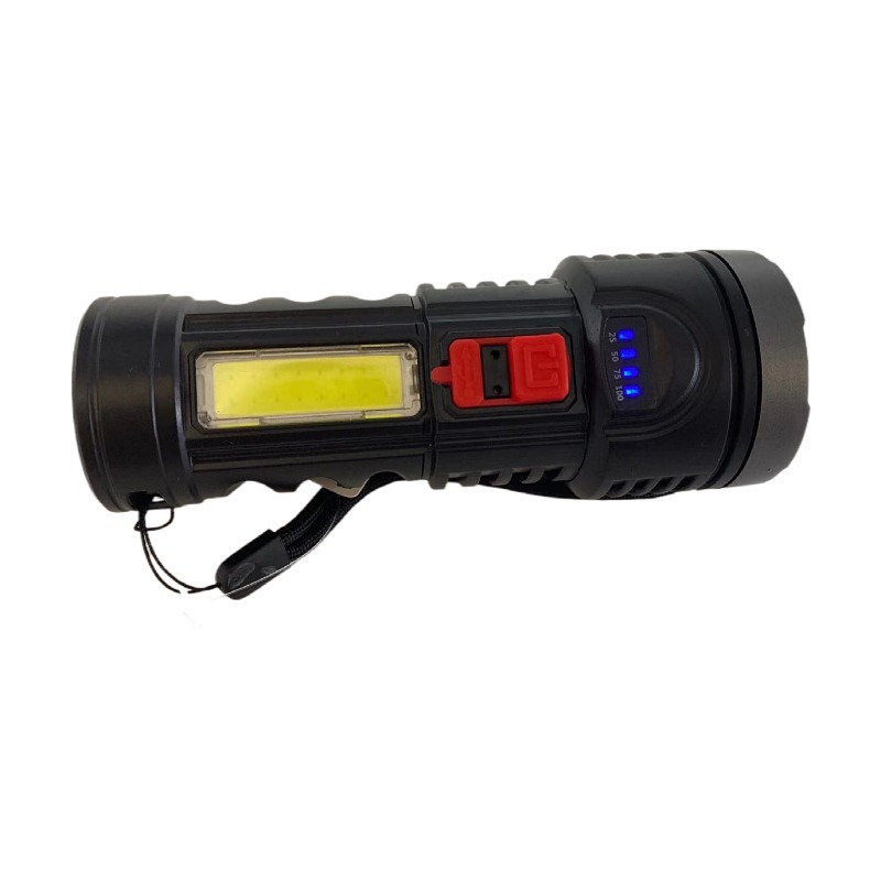 Linterna USB recargable fuerte luz remota al aire libre hogar multifuncional portátil mini linterna con luz lateral COB