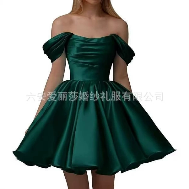 Вечернее платье, мини-юбка, открытые плечи, AliExpress, французский стиль, юбка-пачка