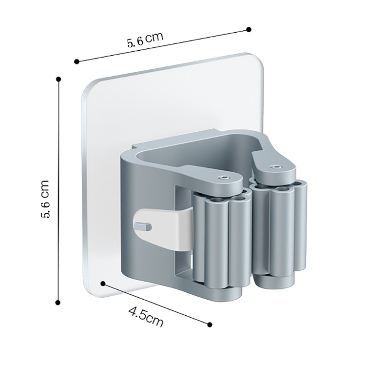 Gancho fijo para fregona sin perforaciones, clip resistente para baño, soporte de fregona fuerte