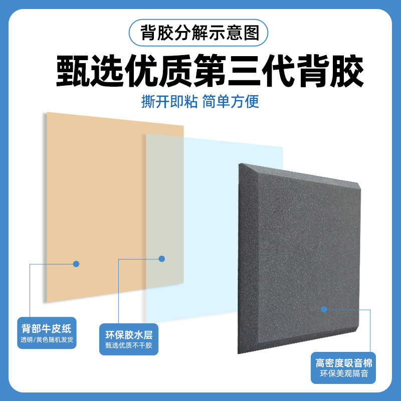 ブロック防音綿壁体自己接着吸音綿ktv防音板直播室難燃消音防音内装材料|undefined