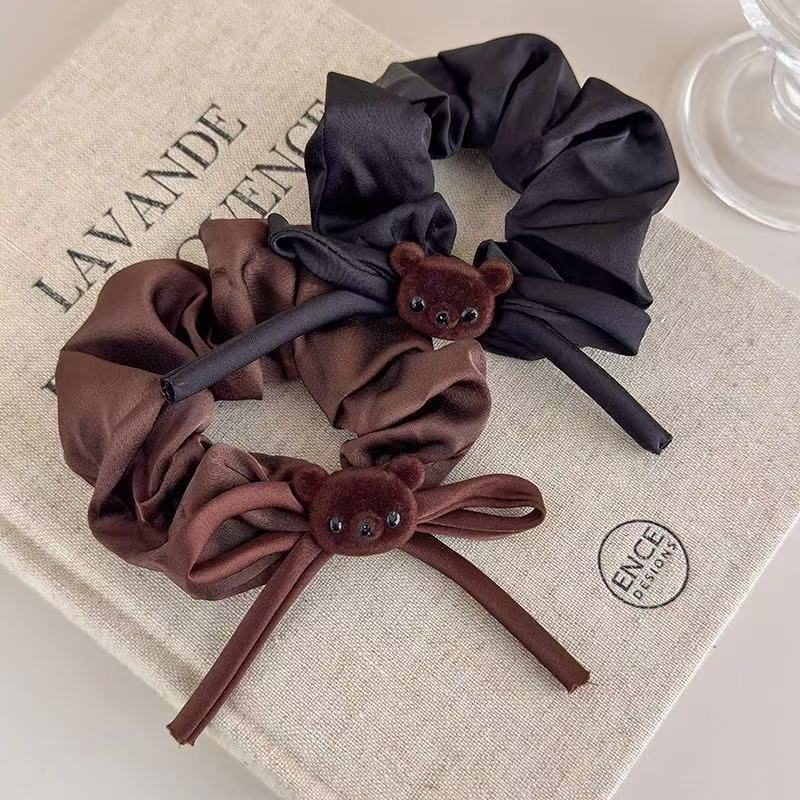 Scrunchie con fiocco e orsetto per donna accessorio per capelli_voghion.com