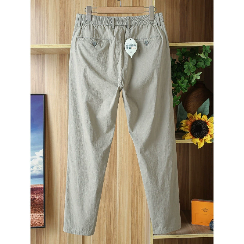 Comfortable summer thin breathable trousers, cotton and linen