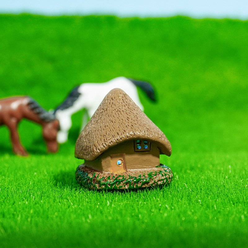 Pequeña pecera, decoración de paisaje, musgo, micropaisaje, resina decorativa, linda casa de paja, casa de campo, mini casa de paja