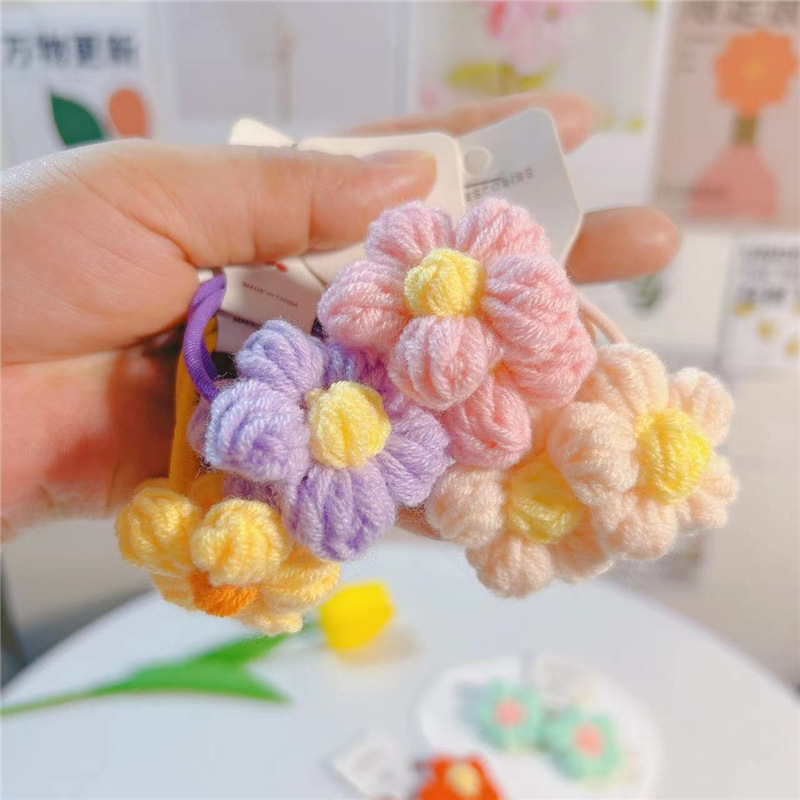 20g Weight Hair Tie Hair Accessories Type 1 Piece Quantity Street Occasion yarn Material Flower Pattern Women'S Gender Classic Style Style Classic Style Flower Yarn Hair Tie 1