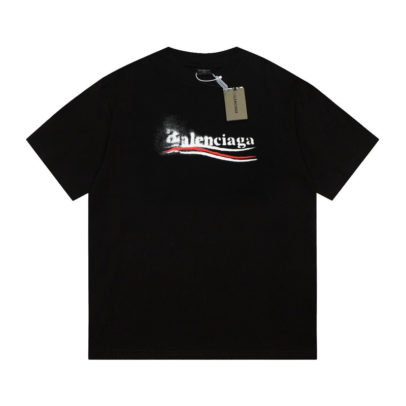 パリハイバージョンBファミリーTシャツ25s春夏新作ヘビーコットンラウンドネック半袖Tカジュアル万能男女同型|undefined