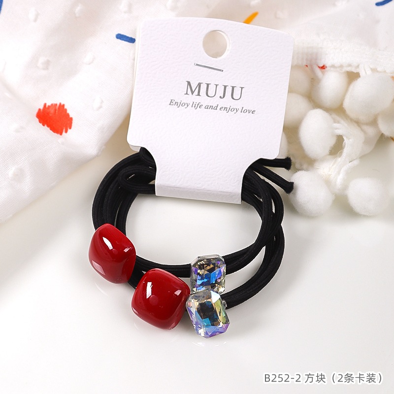 [Carga de tarjeta] sensación de alto nivel coreano de cabello de código de barras de moda de alta elasticidad de cabello anillo de cabello correa de cola de caballo