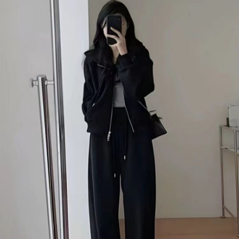 新款小个子系今年流行漂亮搭配一整套酷飒拽姐秋季套装女装冬|undefined