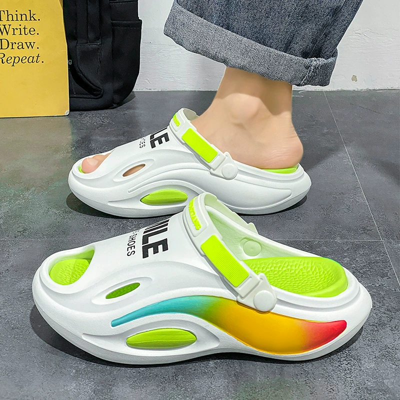 Мужские спортивные тапочки летом износостойкое и толстая подошва носить в помещении, противоскользящие и вонючие новые мужские пляжные досуг