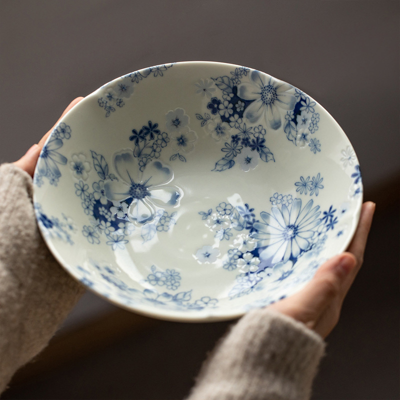 Japanese Imported Mino Ware Ceramic Bowls and Plates Tableware Japanese-Style Rice Bowls Deep Dish Plates Bone Dishes Breakfast Bowls Soup Bowls