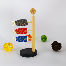 日式男孩节金福猫桃太郎三毛猫鲤鱼旗桌面治愈小摆件祈福装饰礼物