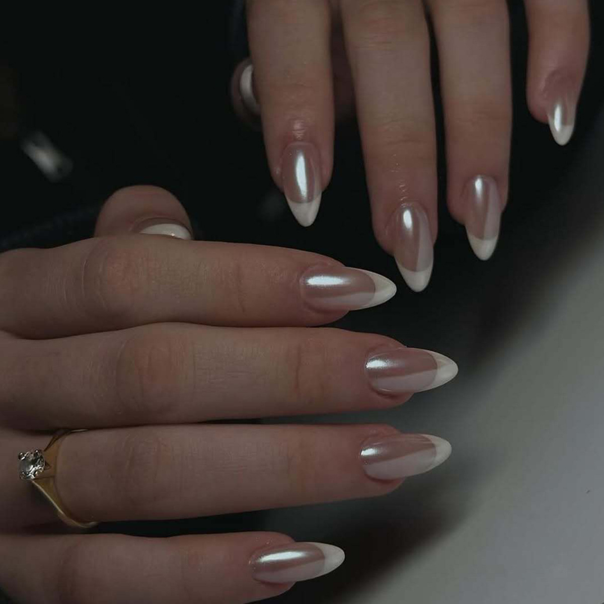 Armadura de vestir Almendras de longitud media Armadura de vestir blanca francesa simple Armadura de almendras Uñas postizas revestidas de uñas de alta calidad