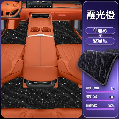 Floor Mats, Modelə uyğun ayaqaltı - xiaguang-orange-single-layer-foot-mat-star-blanket