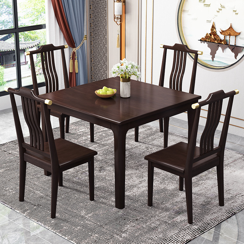 Mesa de comedor de madera maciza cuadrada pequeño apartamento casa pequeña mesa cuadrada moderna mesa de madera de ocio chino sala de alquiler pequeña mesa de té