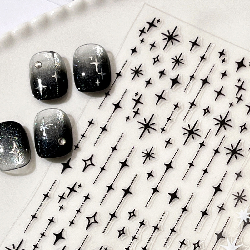 Solid Color Starburst Nail Art Stickers Simple Three-Dimensional Exquisite Tassel Hexagram Versatile Trendy Nail Decoration Stickers Solid Color Starburst Nail Art Stickers Simple Three-Dimensional Exquisite Tassel Hexagram Versatile Trendy Nail Decoration Stickers