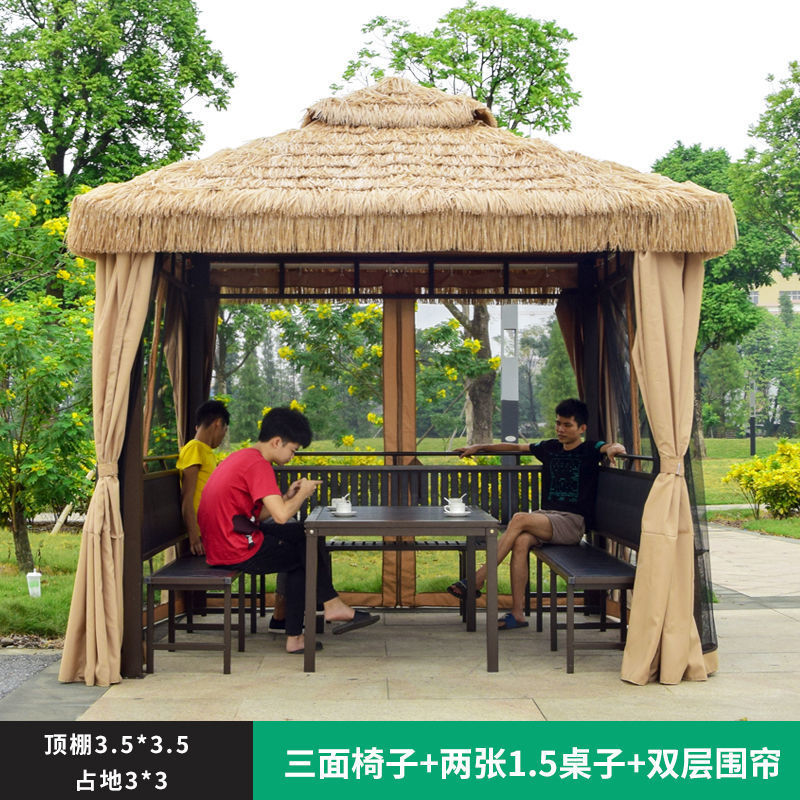 3.5*3.5 삼면의자 + 테이블 2개 + 이중커튼