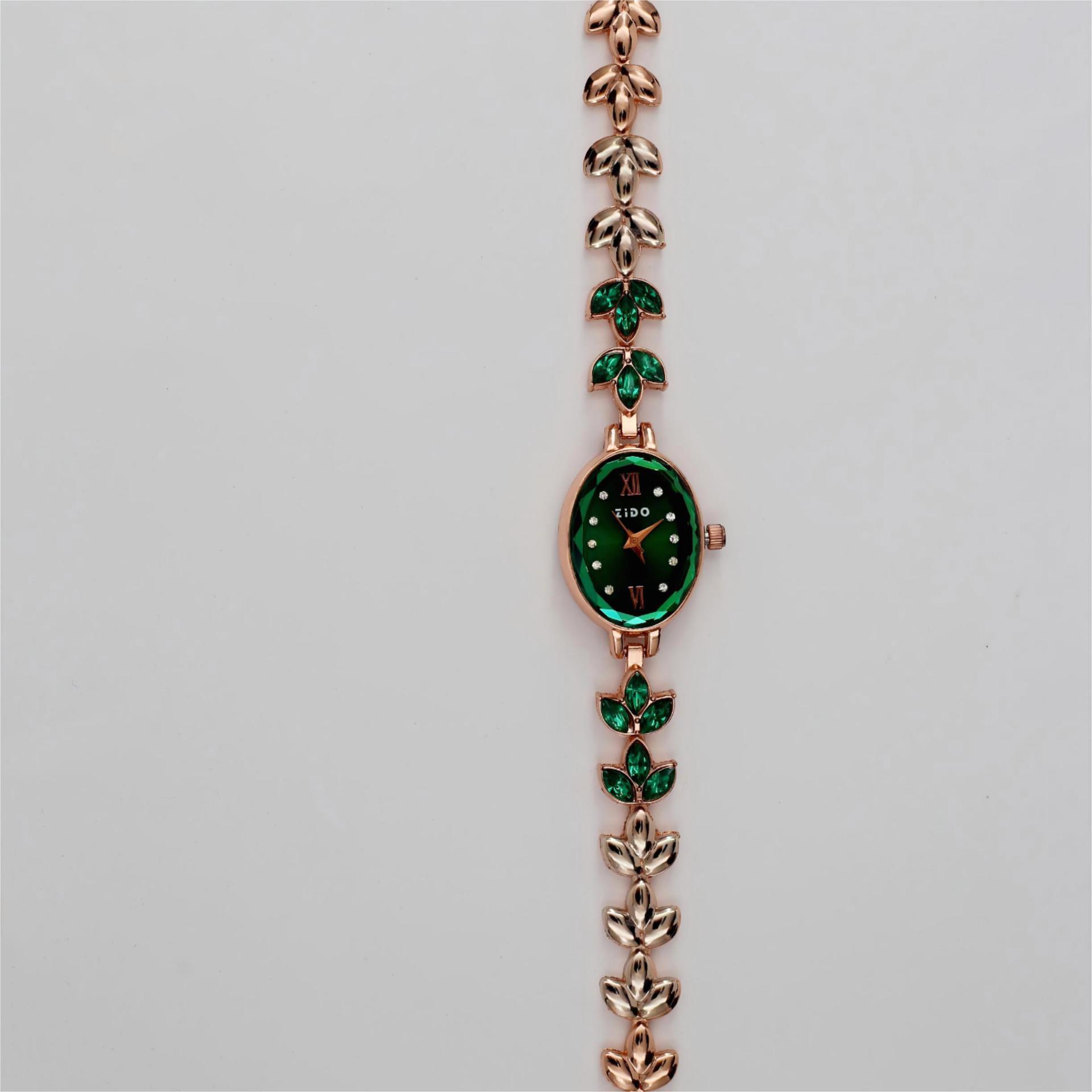 Zido marca de alta apariencia simple de moda elegante luz de lujo diamante deportes impermeable oval 1408 reloj de mujer