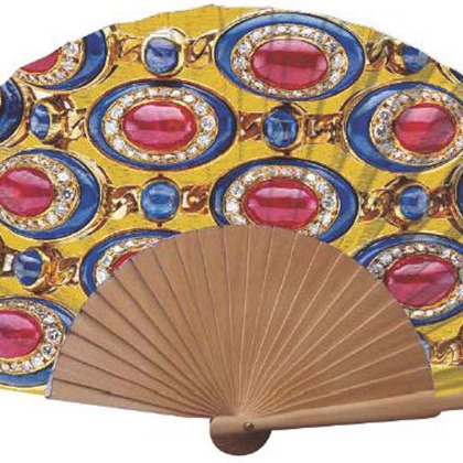 Fábrica personalizada ventilador de madera de loto hueso poliéster tela de algodón o satén ventilador plegable 23cm ventilador de madera regalo personalizado