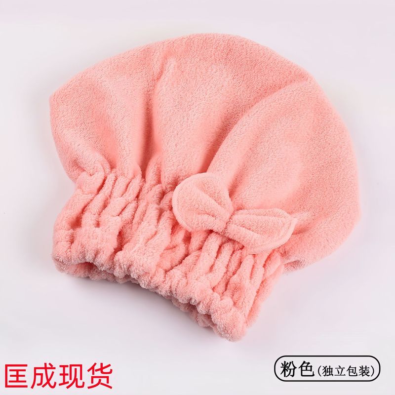 浴帽干发帽女加厚超强吸水速干可爱蝴蝶结珊瑚绒干发巾擦头巾批发|undefined