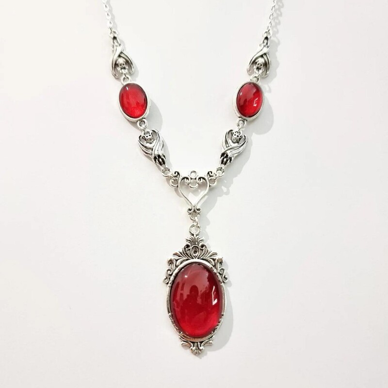 Eucalyptus Cross Border Gothic Jewelry Vampire Necklace Bloody Bat Necklace Witch Victorian Jewelry