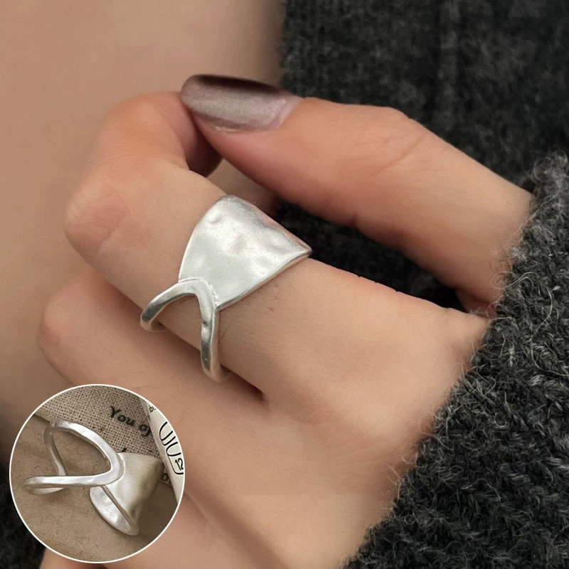 Серебряные часы, ретро модное кольцо, европейский стиль, на указательный палец