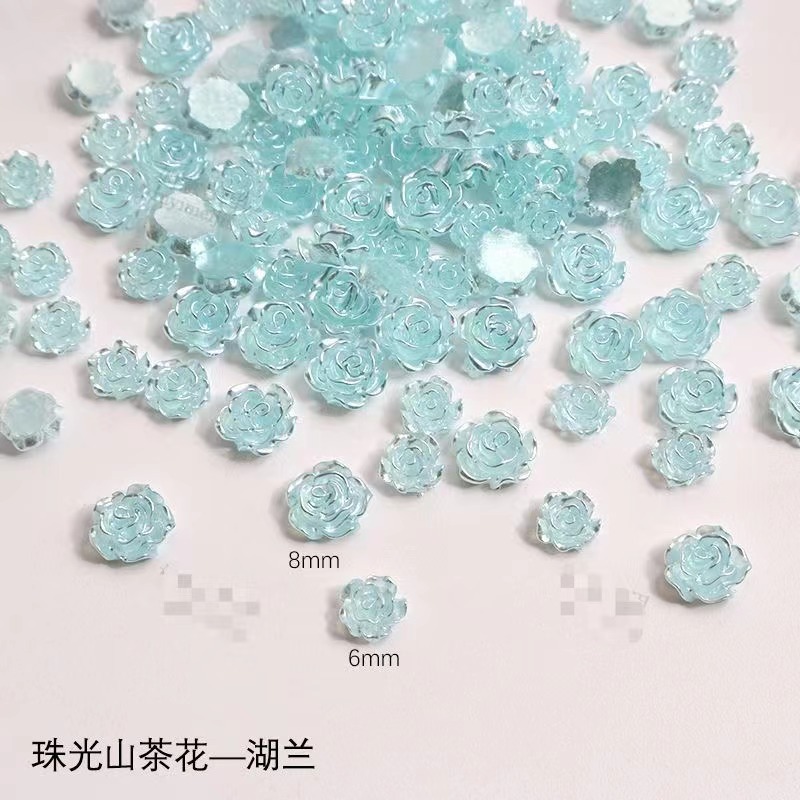장미꽃 DIY 꽃 인기 3D 진주빛 동백꽃 장식 네일아트 레진 장식품 액세서리 인스타 스타일