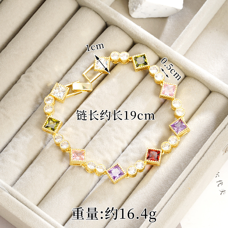 Brazalete de oro de arena transfronteriza galvanizado de oro de 18 quilates, flores de cuatro hojas, brazalete cuadrada redonda, joyería de lujo al por mayor