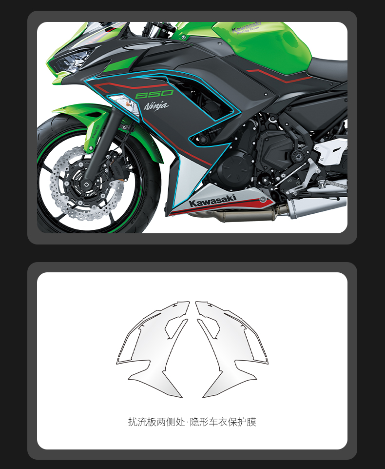 Suitable for Kawasaki Ninja NINJA650: invisible car wrap, body paint protection film, transparent scratch-resistant modification accessory