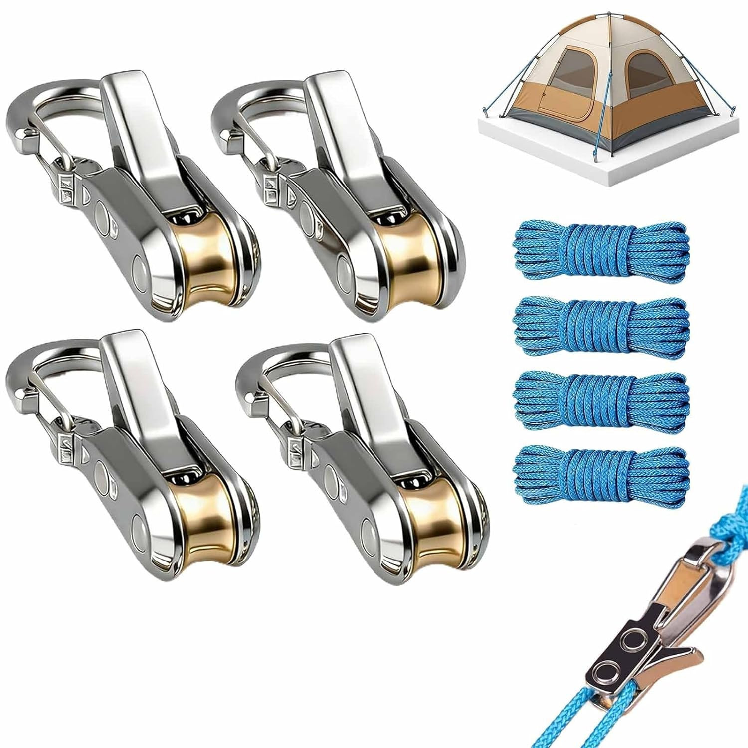 Cross-border alloy steel multifunctional rope tensioner for outdoor camping, tent, and mountaineering fastening accessories, reflective tool