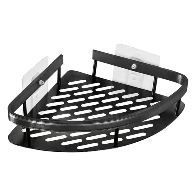 Space aluminum rectangular bathroom storage rack punch-free toilet toilet washstand storage wall-mounted kitchen storage rack