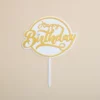 Acrylic Diamond Fancy Letter Birthday-White