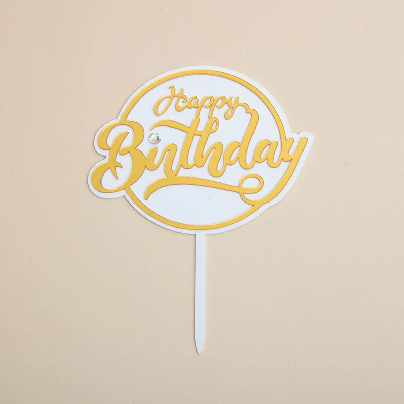 Выпеченный торт украшение Акрил birthday счастливый горящий инкрустированный бриллиант десертPlug-in вечеринка сцена макет