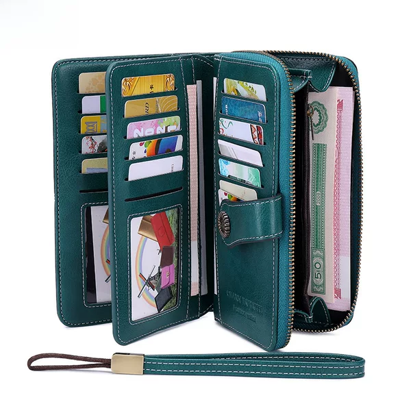 Cross-border Hot Sale RFID Anti-magnetic Wallet Long Zipper Women Wallet Wallet European and American New Large Capacity Clutch