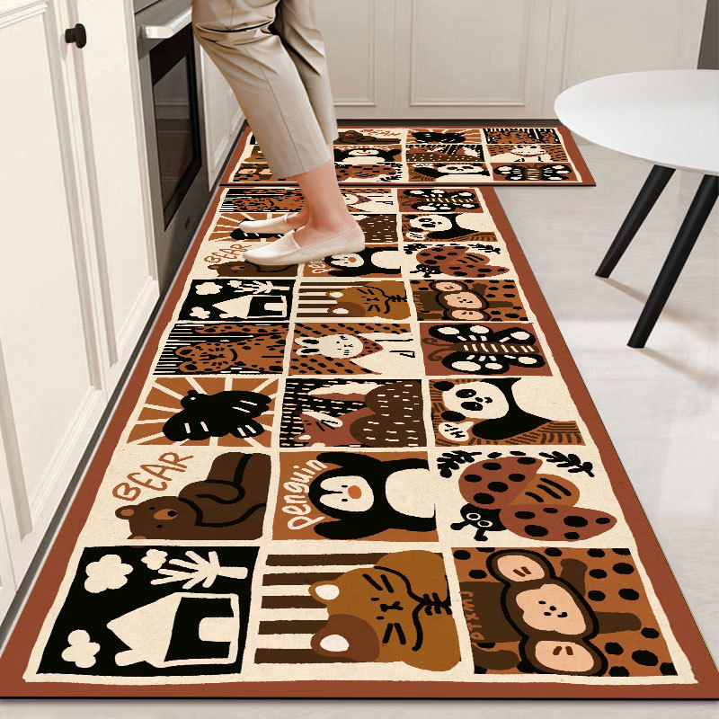 Alfombra de dibujos animados para las cuatro estaciones, lavable a máquina, alfombra de cocina, alfombra de baño, alfombra de entrada, alfombra resistente a las manchas, alfombra de entrada, alfombra para puerta, transfronteriza