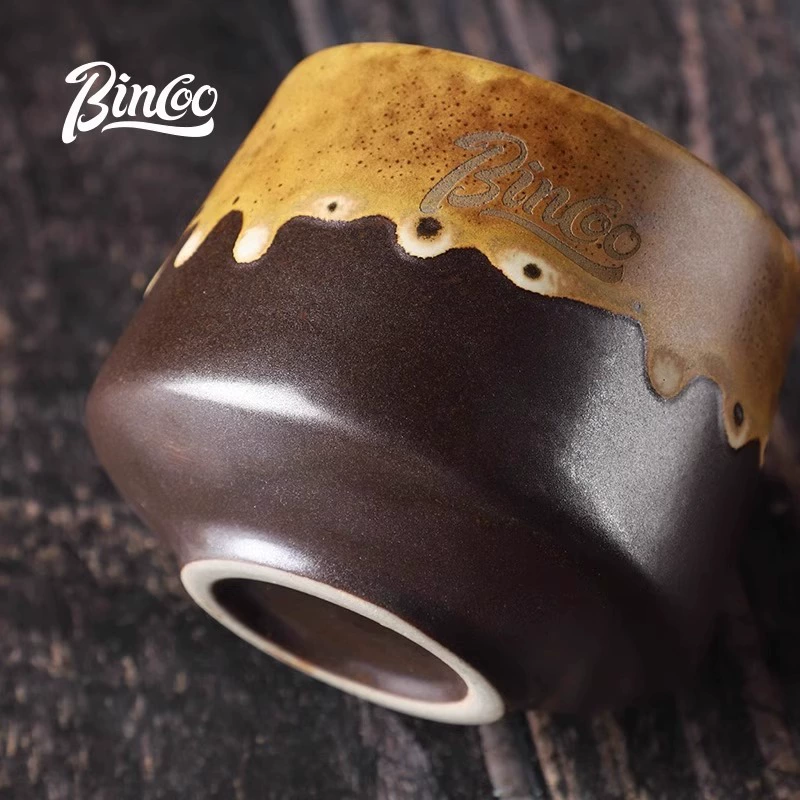 Bincoo flow glaze design niche coffee cup Japanese retro kiln change 200ML exquisite small ceramic cup