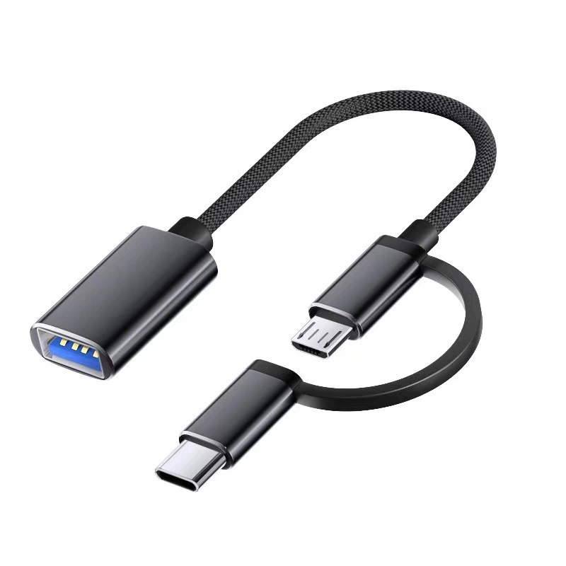 Универсальный адаптер-кабель, совместим со смартфонами, ноутбуками, USB-накопителями, Android, 2 в 1