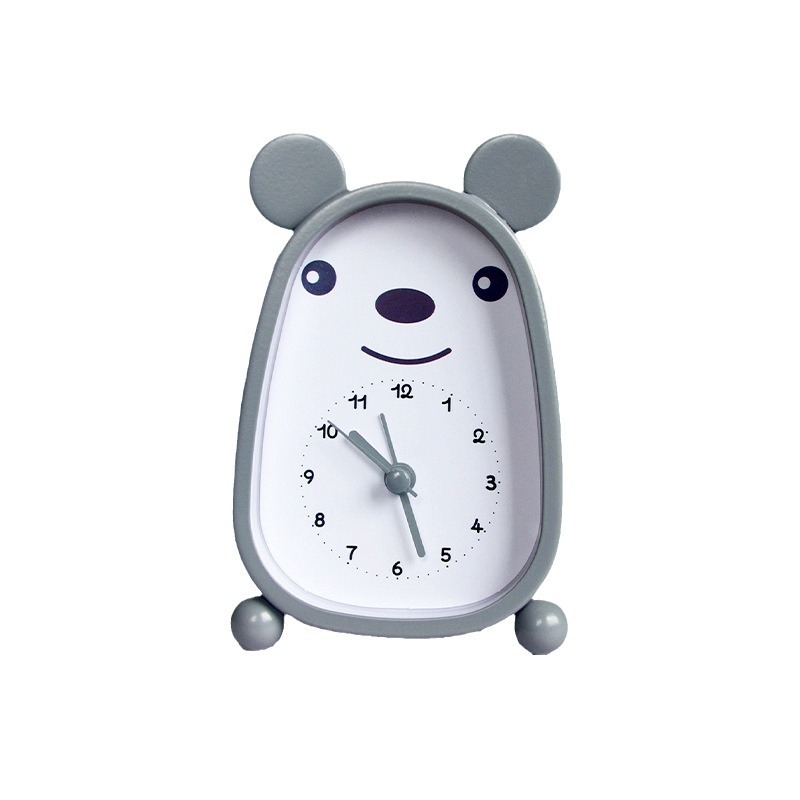 Reloj despertador pequeño diseño de animal cute, silencioso – decoración para mesita de noche, para estudiantes.