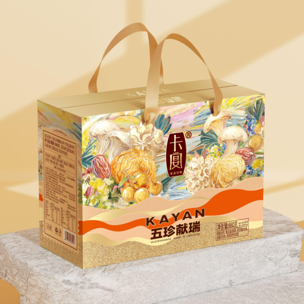 卡宴山珍菌菇礼盒装880克松茸菌竹荪猴头菇礼包干货团购集采多种