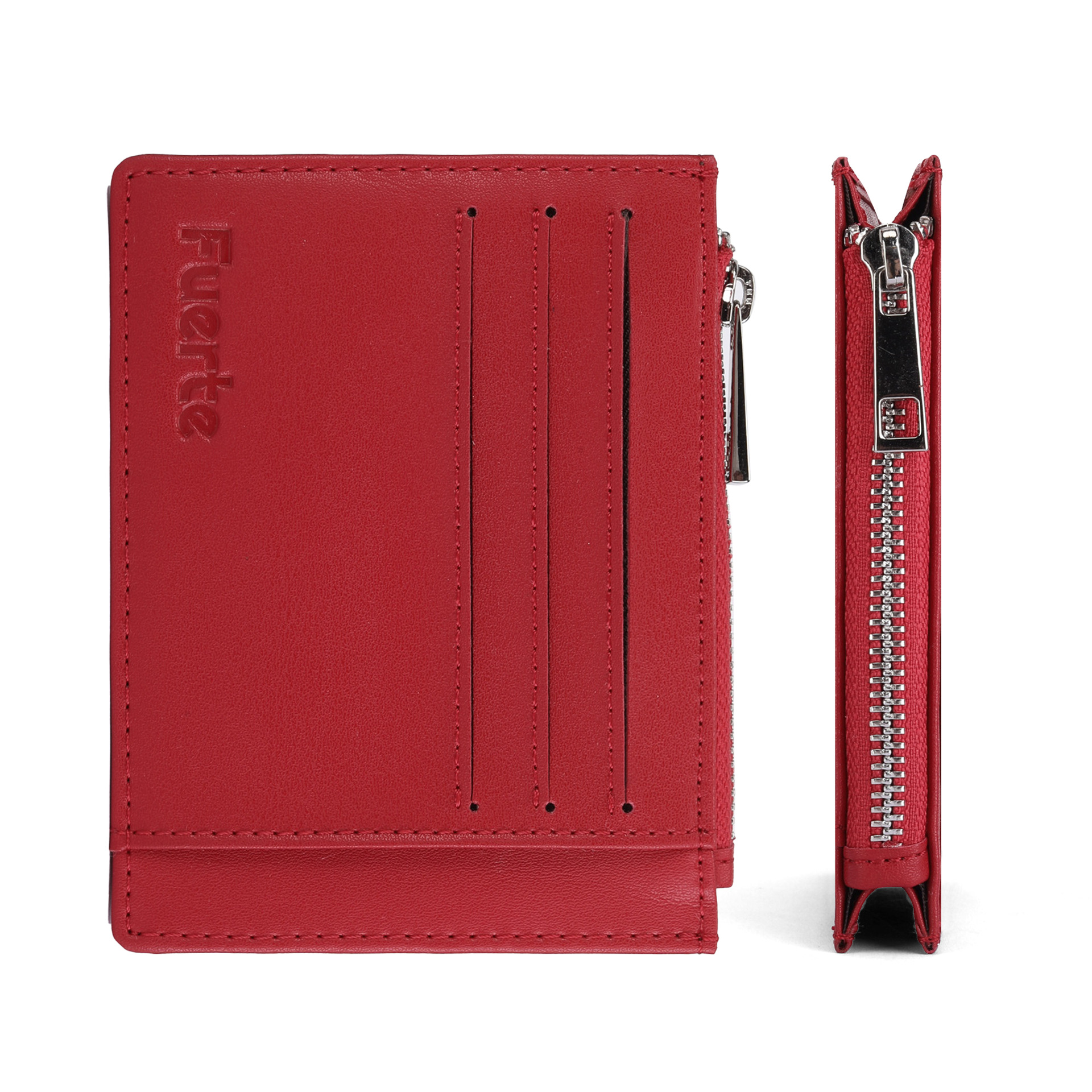 Amazon multifuncional de una sola pieza bolsa de tarjetas unidireccional certificado funda de cuero simple RFID cepillo antideslizante bolsa de cremallera