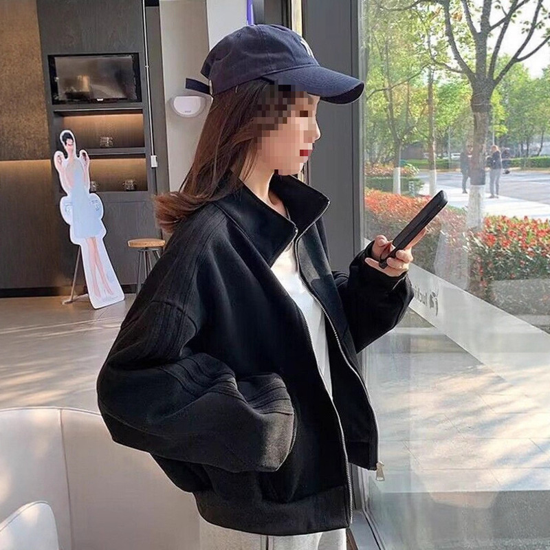 拉链运动外套女2025春秋新款棒球服休闲显瘦夹克开衫上衣宽松百搭|undefined